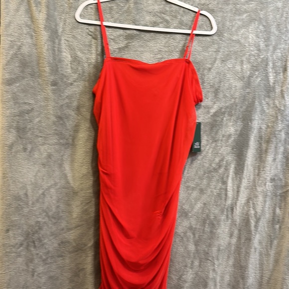 NWT-Red Rouched Dress - Picture 3 of 8